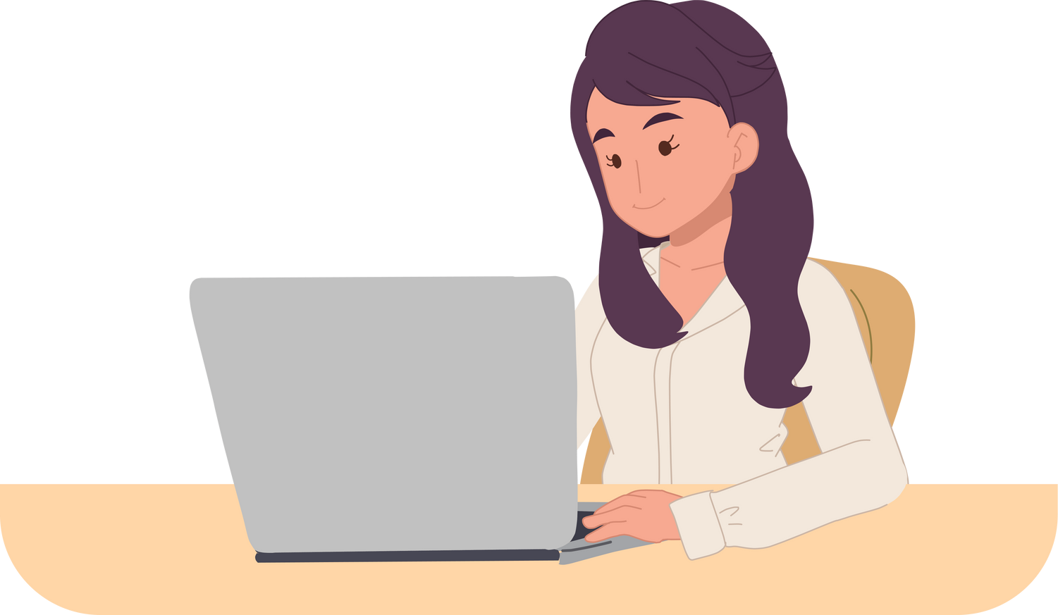 Businesswoman working with laptop.